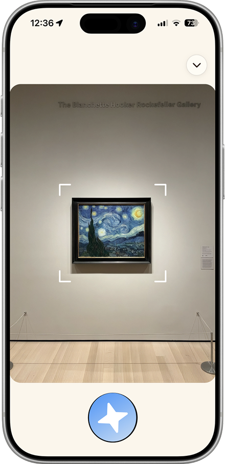 Écran de scan et de reconnaissance de La Nuit étoilée dans FlashMuseums